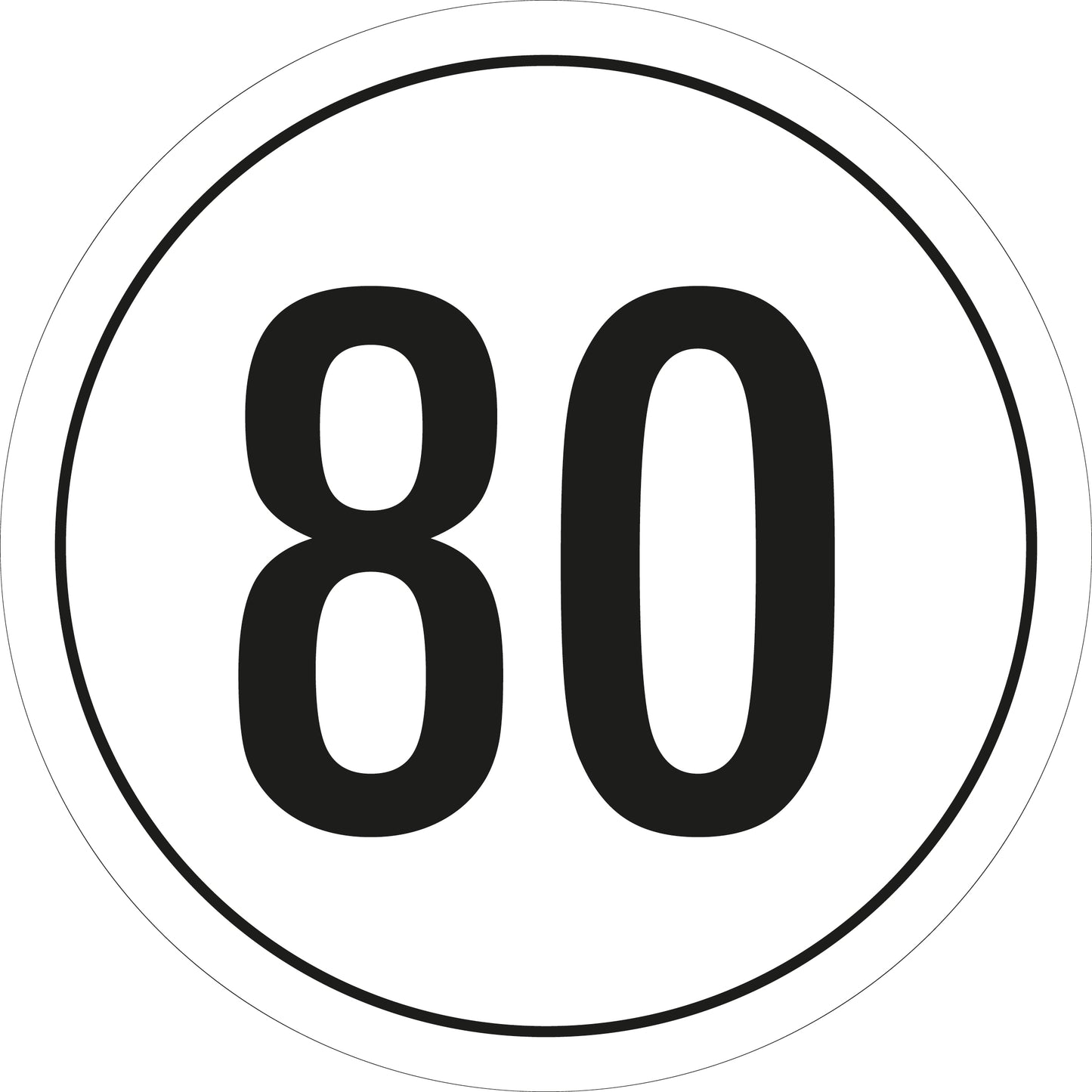 EU-Zahlen-Kleber "80"