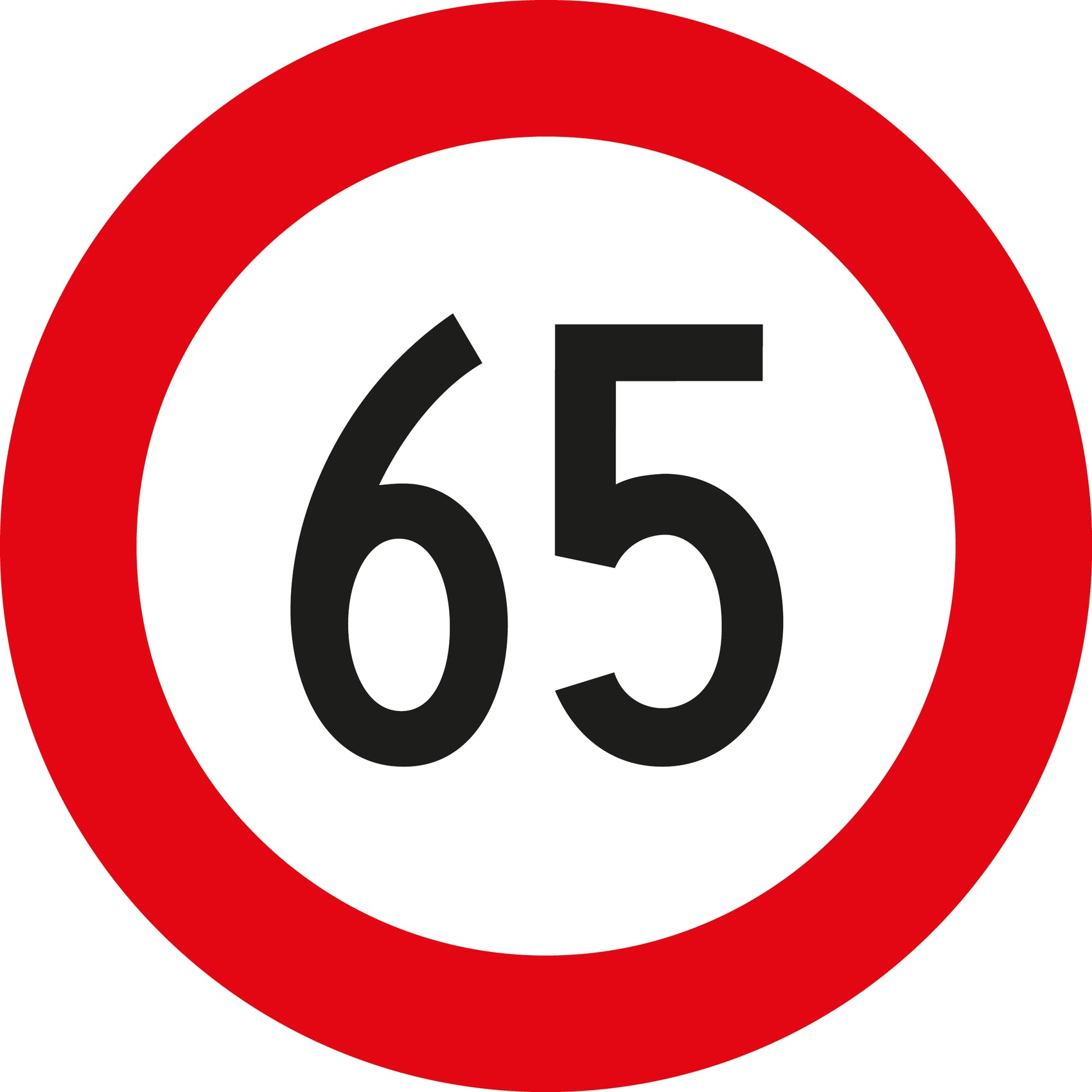Zahlen-Kleber "65"