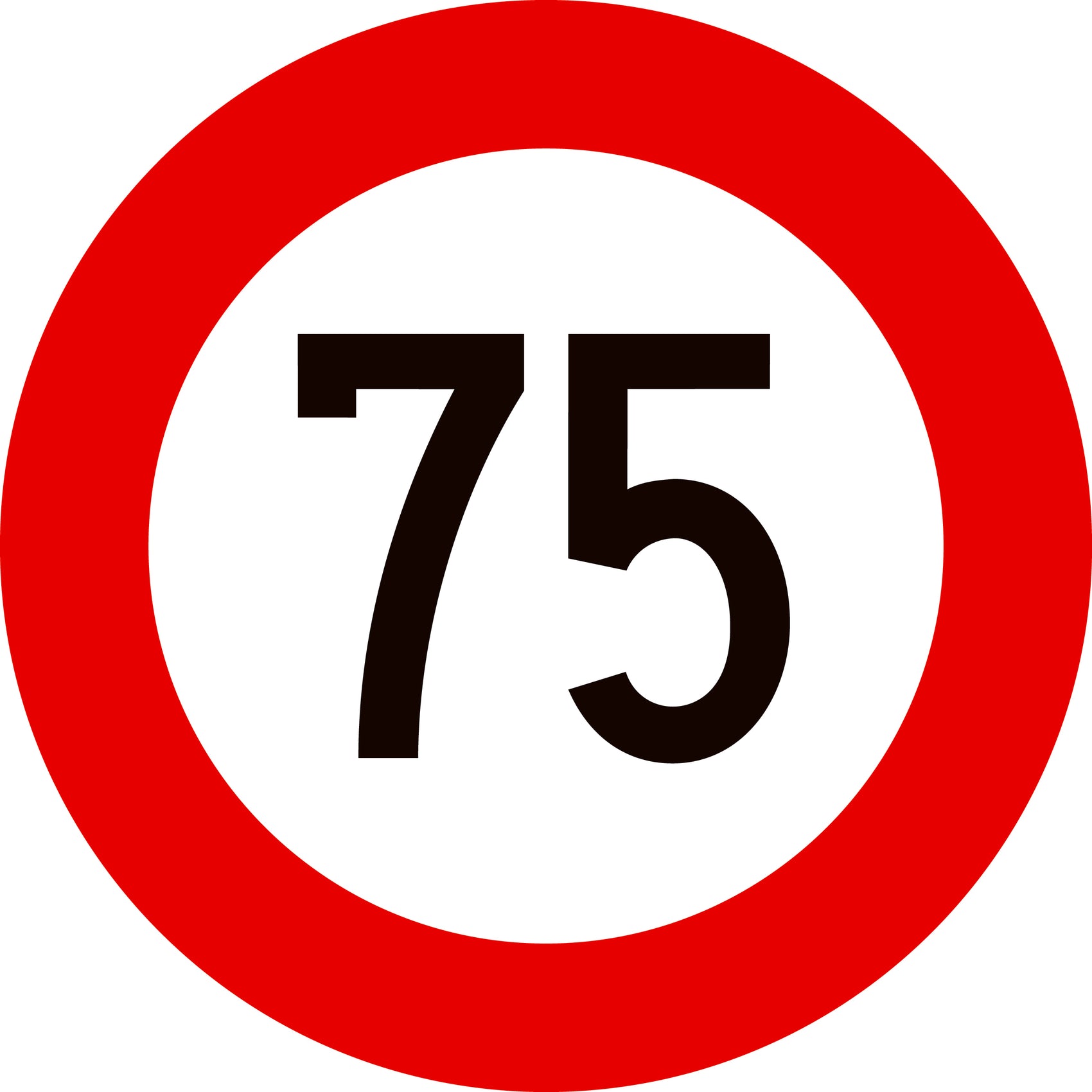 Zahlen-Kleber "75"