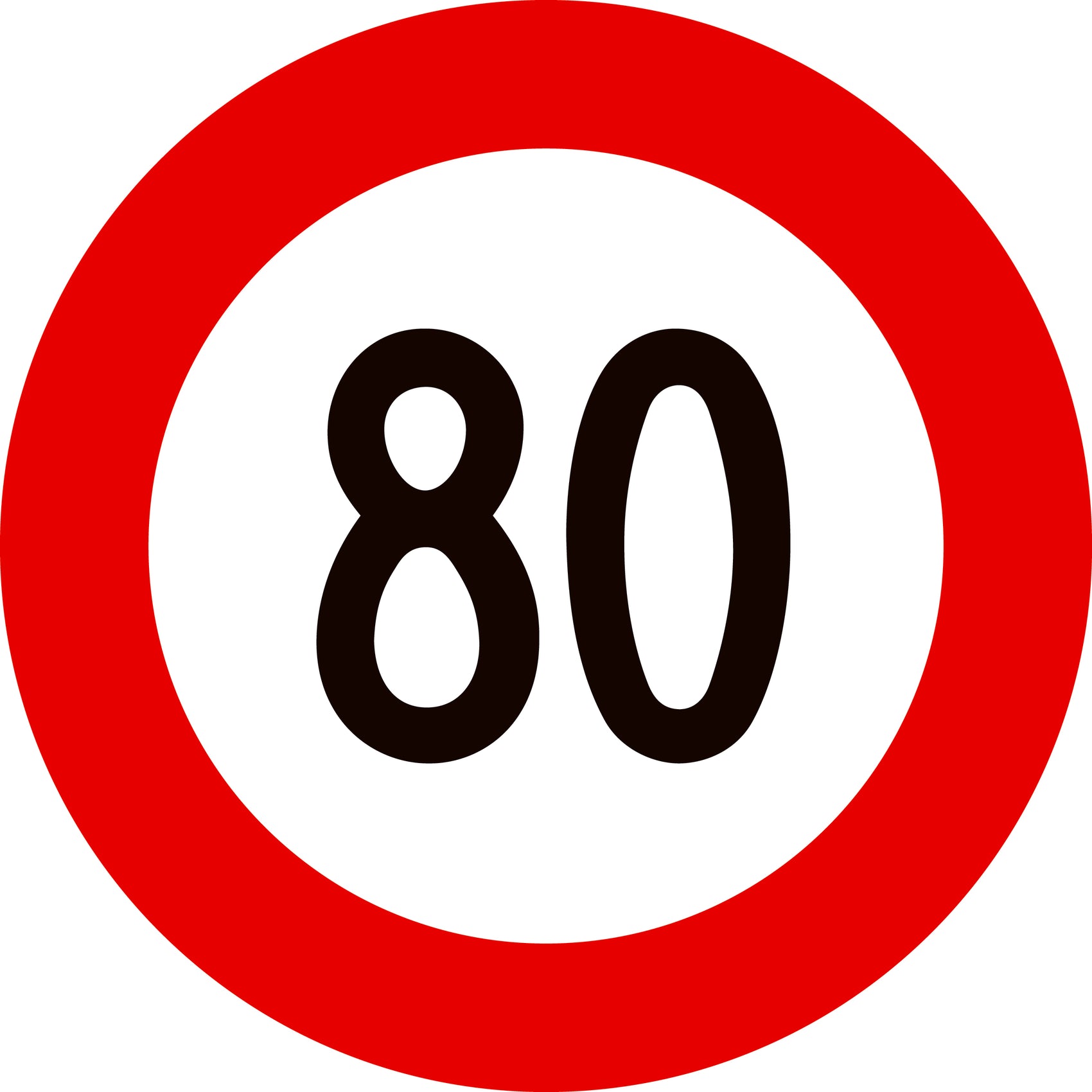 Zahlen-Kleber "80"