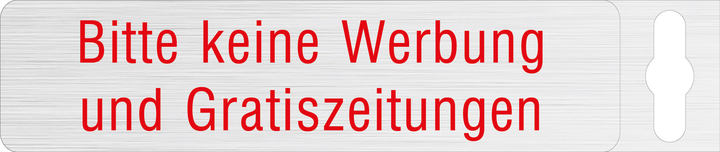 Alufolie gebürstet - Bitte keine Werbung und Gratiszeitungen