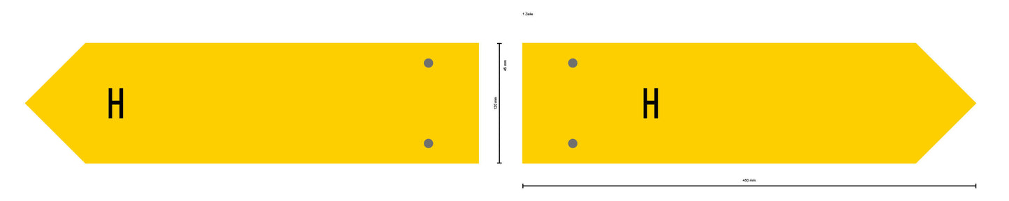 Richtungszeiger 450 x 120/150/200 mm