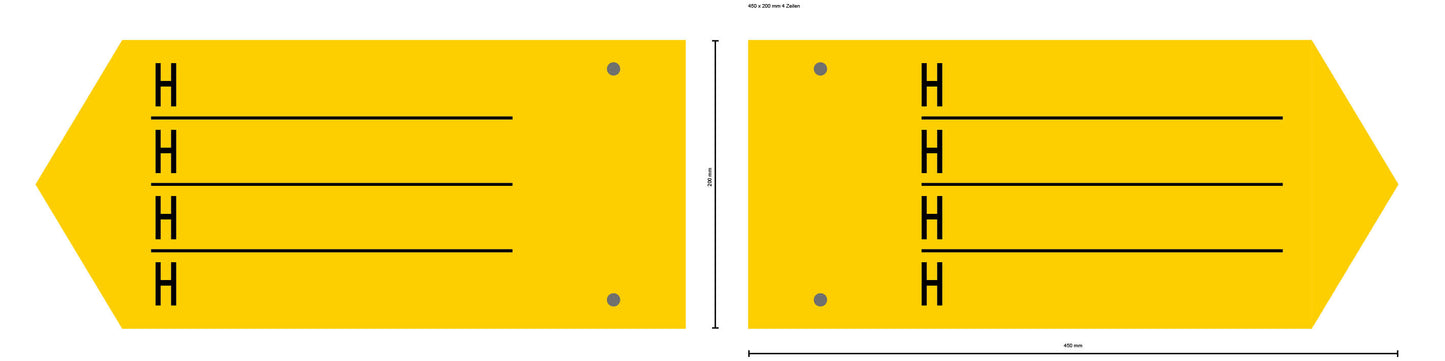 Richtungszeiger 450 x 120/150/200 mm